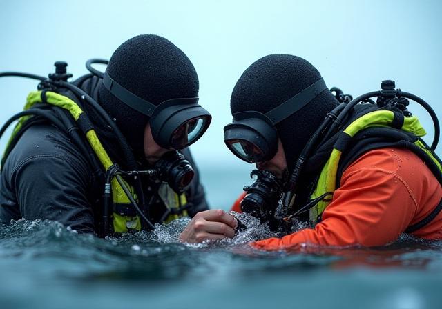 Safety diver training session
