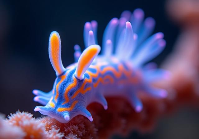 Macro shot of a colorful nudibranch